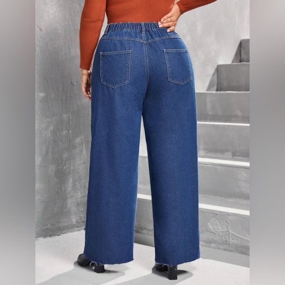 NWOT LUNE Plus Size Button Fly Wide Leg Loose Casual Jeans - size 16(2X) - Picture 7 of 9
